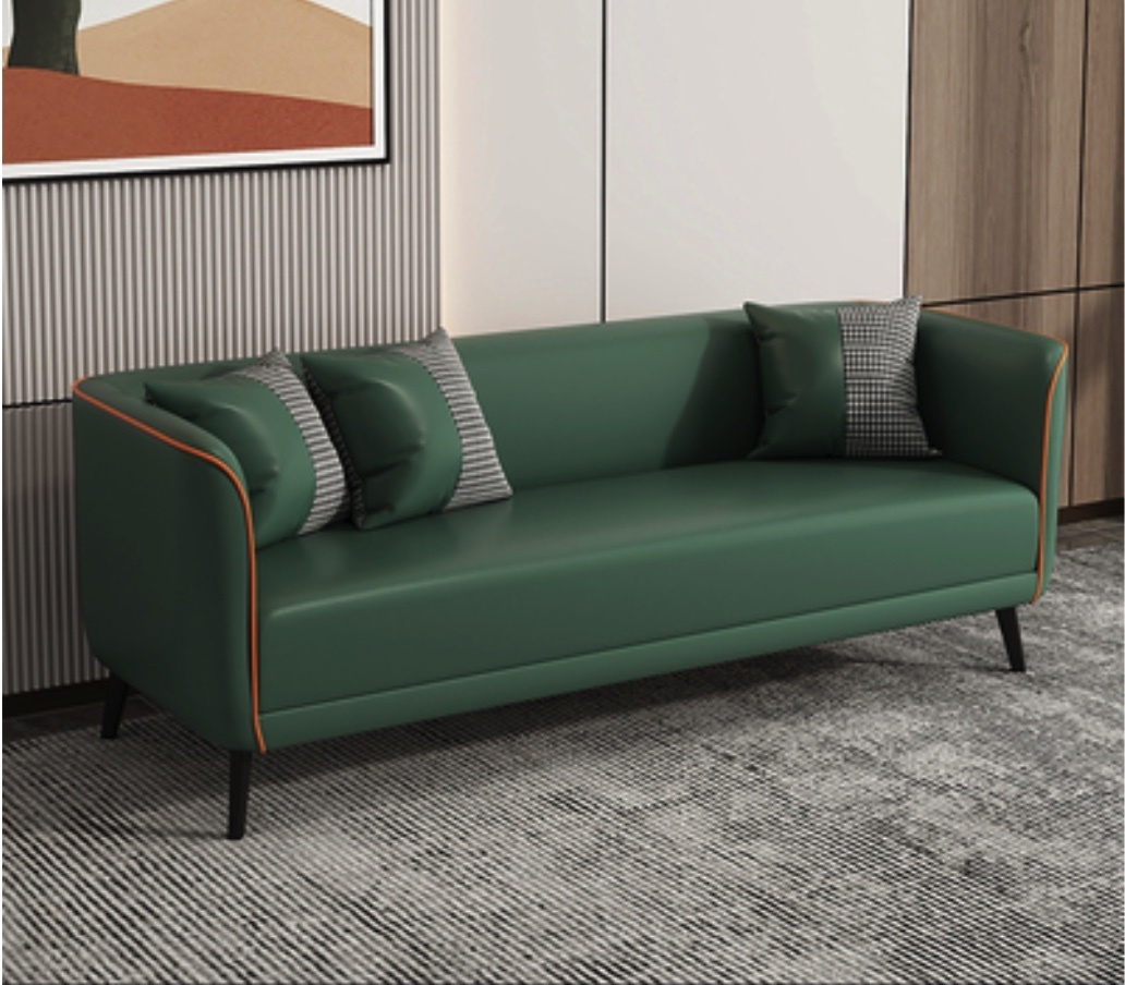 Popular Nordic simple small apartment sofa (olive green [latex cushion]) (three people)