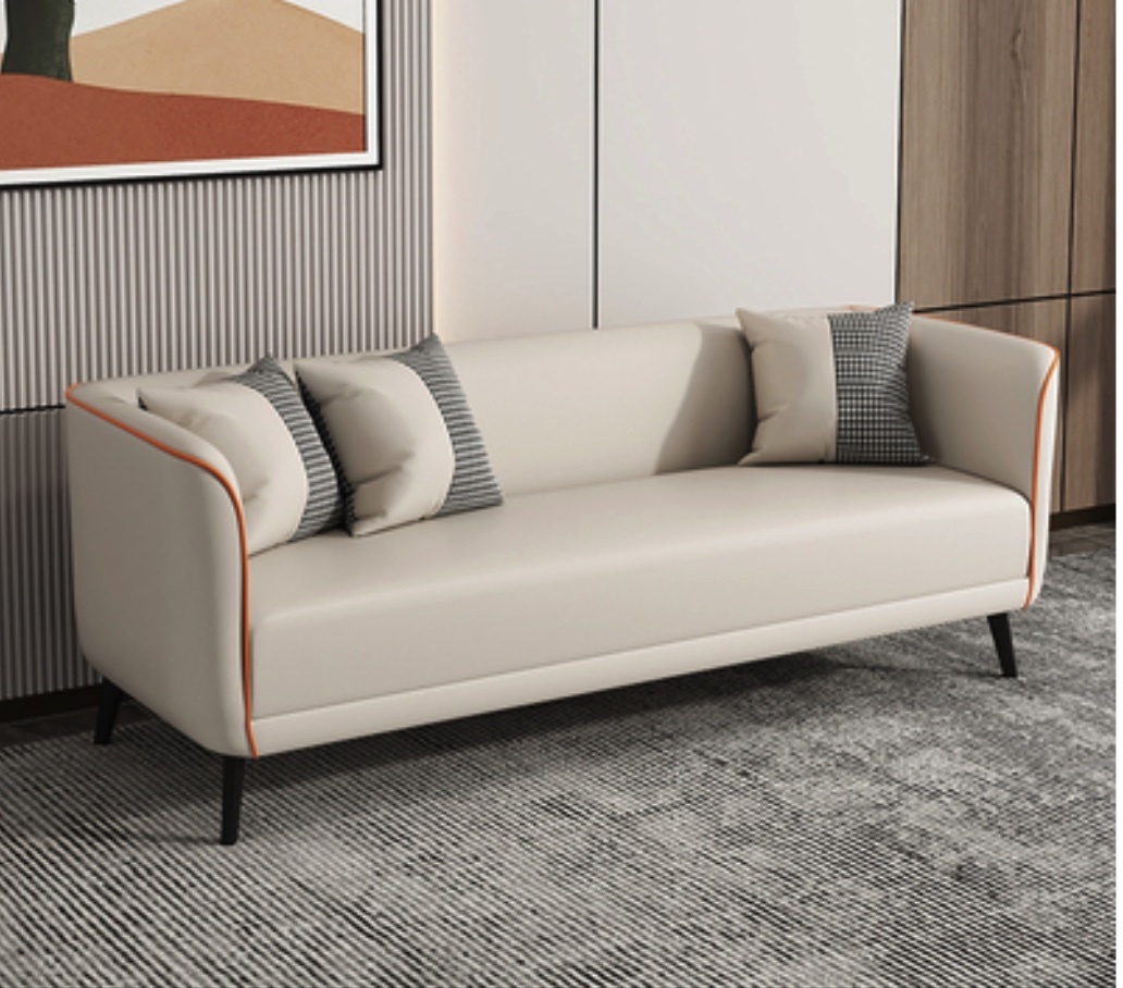Popular Nordic simple small apartment sofa (off-white [latex cushion]) (three people)