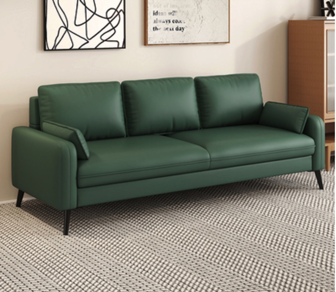 Hotly recommended Nordic sofa living room small apartment (olive green - free pillow [latex cushion]) (three people)