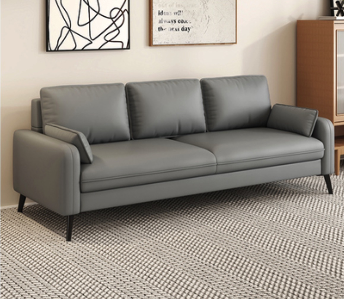 Popular Nordic sofa living room small apartment (light gray - free pillow [latex cushion]) (three people)