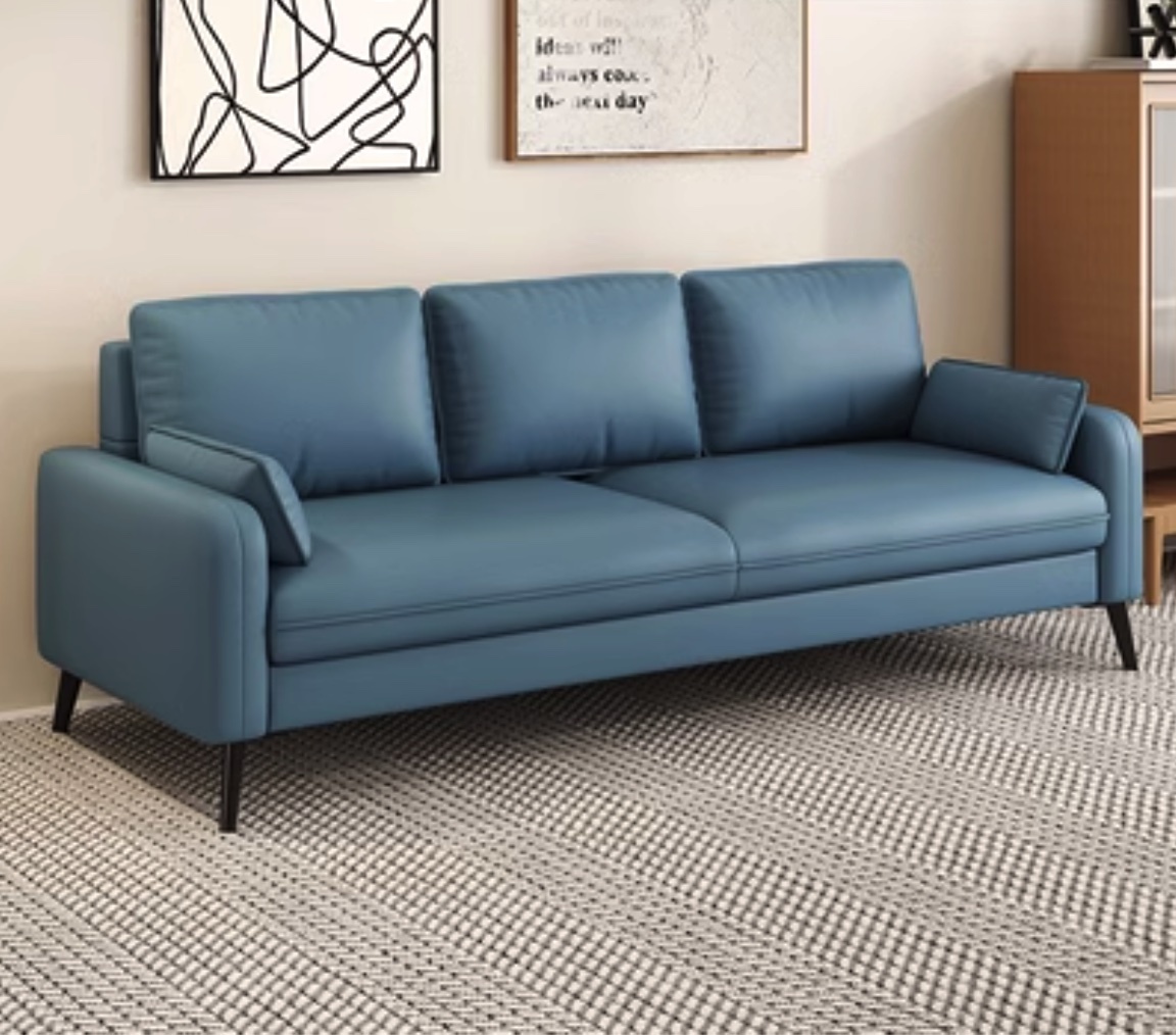 Popular Nordic sofa living room small apartment (light blue - free pillow [latex cushion]) (three people)
