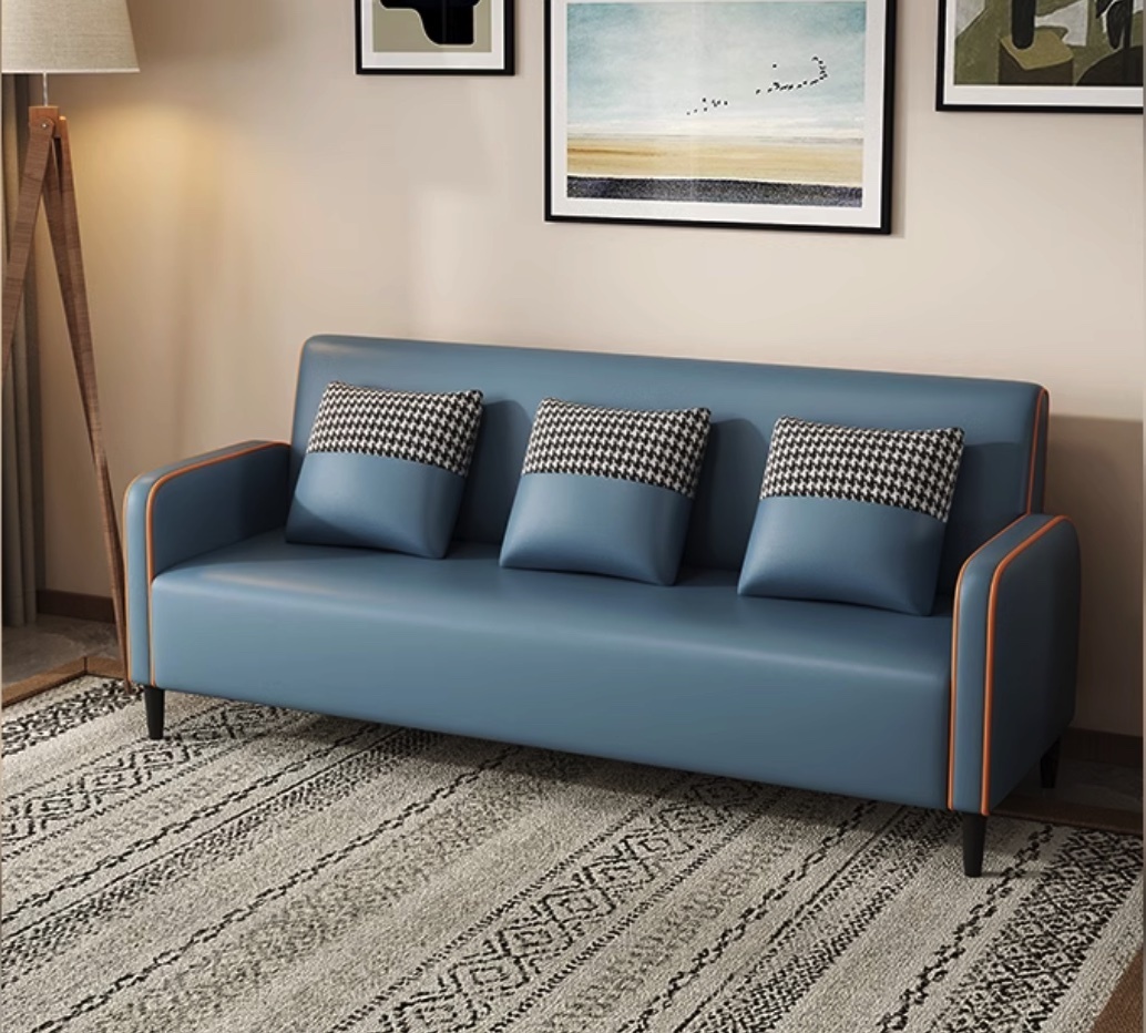 Popular light luxury technology cloth sofa small apartment (light blue - technology cloth [latex cushion]) (three people)