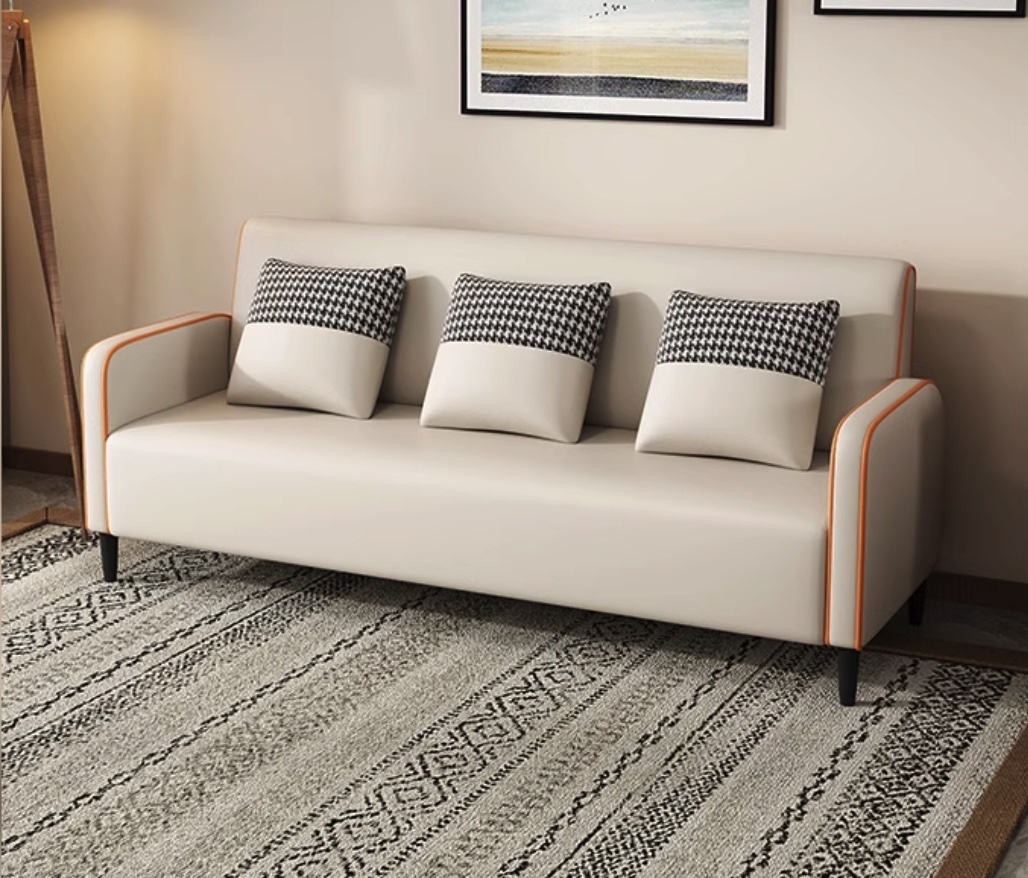 Popular light luxury technology cloth sofa small apartment (off-white - technology cloth [latex cushion]) (three people)