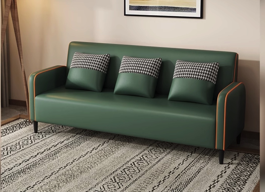 Popular light luxury technology cloth sofa small apartment (olive green - technology cloth [latex cushion]) (three adults)