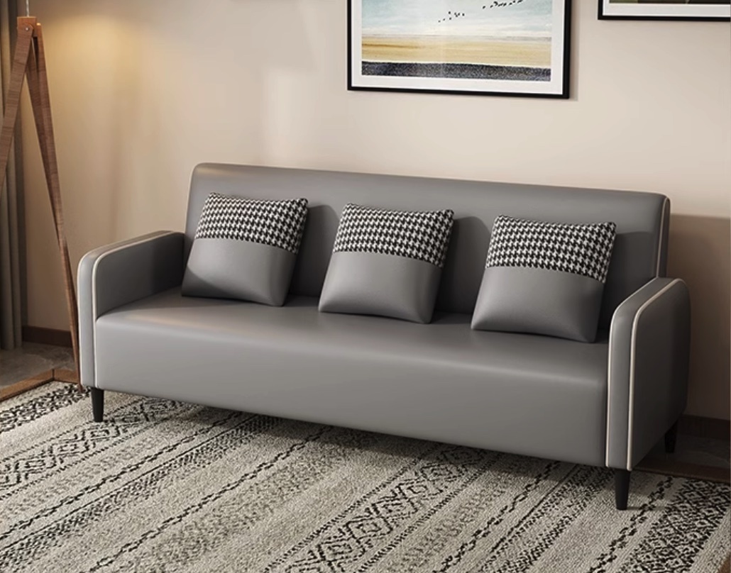 Popular light luxury technology cloth sofa small apartment (light gray - technology cloth [latex cushion]) (three adults)