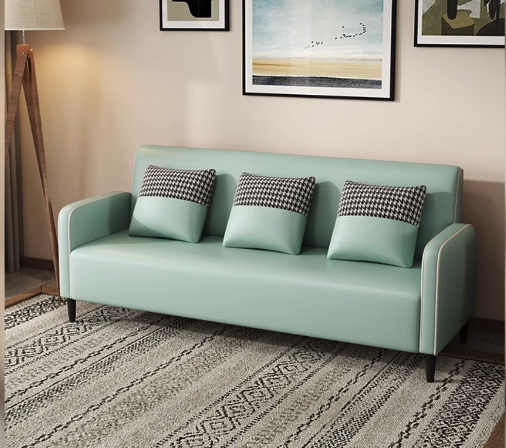 Popular light luxury technology cloth sofa small apartment (mint green - technology cloth [latex cushion]) (three adults)