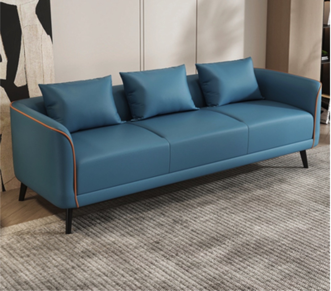Popular small apartment cat claw-proof simple small sofa (light blue - technical cloth [latex cushion]) (three people)