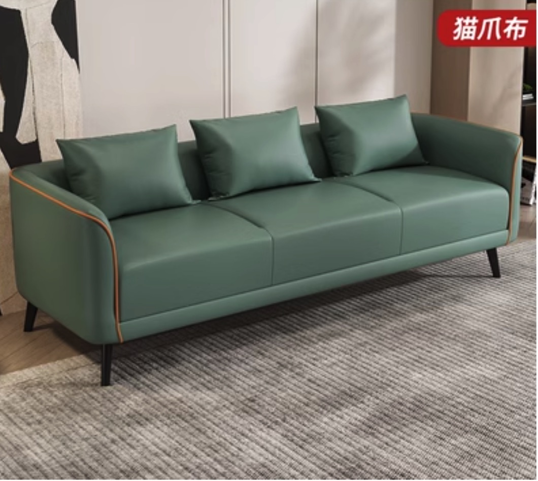Hot style small apartment cat claw proof simple small sofa (dark green - cat claw cloth [latex cushion]) (three people)