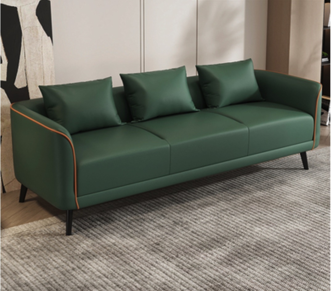 Popular small apartment cat claw-proof simple sofa (olive green - technical cloth [latex cushion]) (three adults)