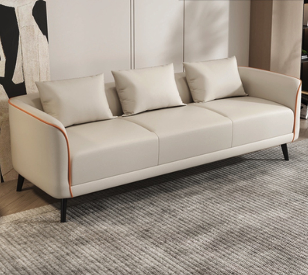 Popular small apartment cat-claw-proof simple small sofa (off-white - technical cloth [latex cushion]) (three people)