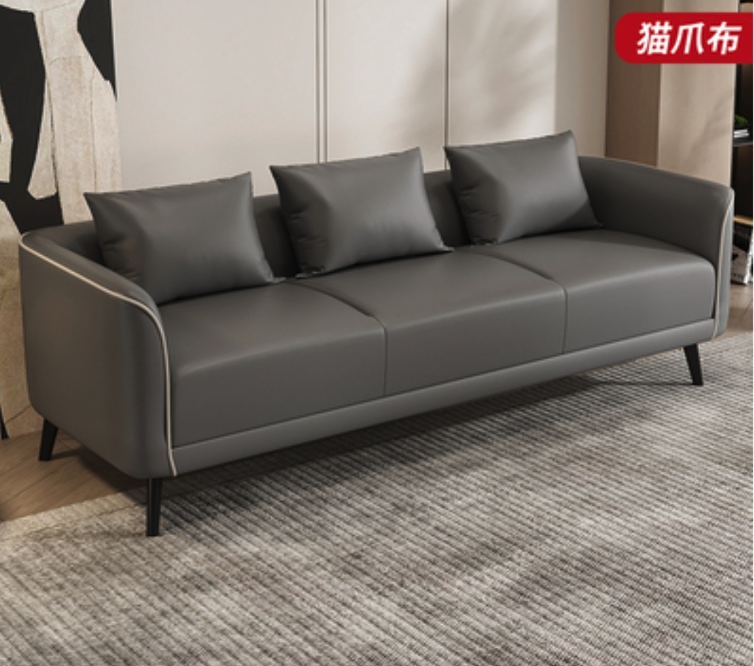 Popular small apartment cat claw proof simple small sofa (dark gray - cat claw cloth [latex cushion]) (three adults)