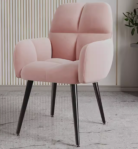 Popular luxury and comfortable soft-backed armchair ([black leg model] pink) (size: height 80CM, seat width 39*36CM)