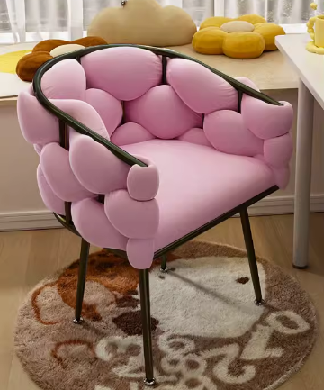 Hot style comfortable backrest bubble armchair (goddess pink - black legs) (size: height 76CM, seat width 45CM)