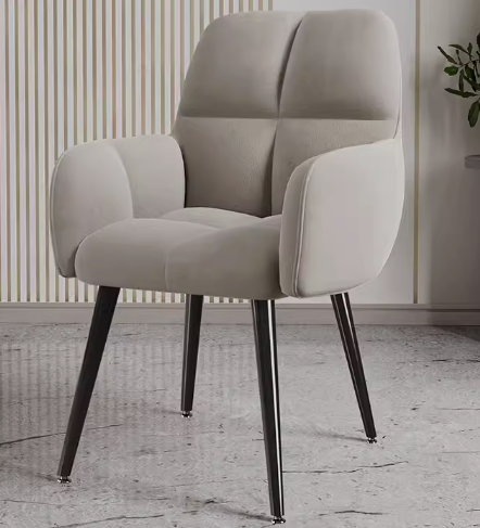 Popular luxury and comfortable soft-backed armchair ([black leg model] light gray) (size: height 80CM, seat width 39*36CM)