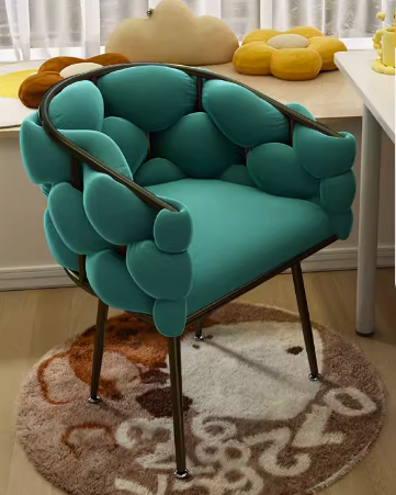 Hot style comfortable backrest bubble armchair (dark green-black legs) (size: height 76CM, seat width 45CM)