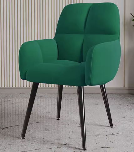 Popular luxury and comfortable soft-backed armchair ([black leg model] green) (size: height 80CM, seat width 39*36CM)