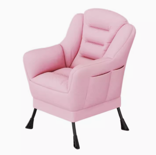 Popular comfortable soft-backed armchair (pink cotton and linen model) (size: 63*62*93CM)