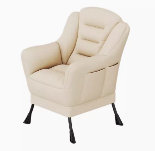 Popular comfortable soft-backed armchair (off-white cotton and linen model) (size: 63*62*93CM)