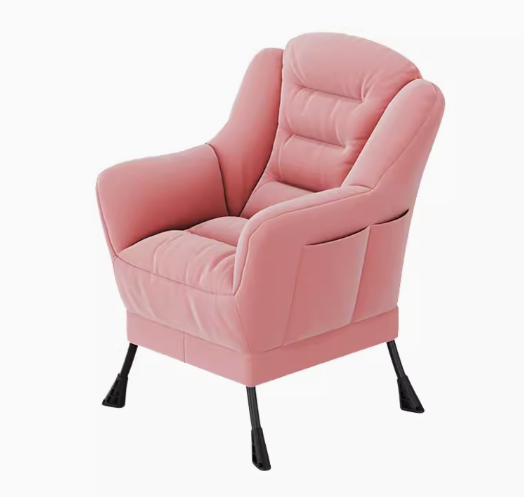 Popular comfortable soft-backed armchair (pink suede model) (size: 63*62*93CM)