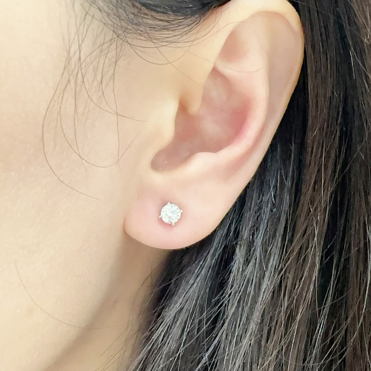 18K金34份鑽石耳環