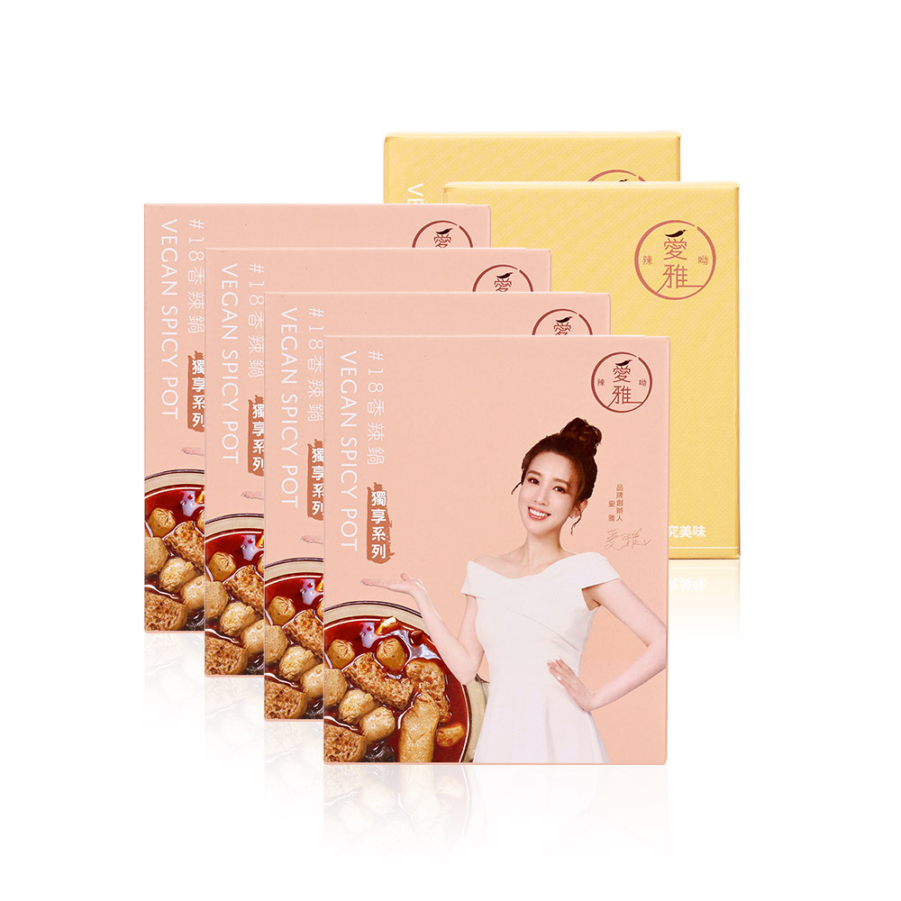 【海外專區】一人獨享-18香辣鍋(2包/盒) x4+18K金磚(2包/盒) x2