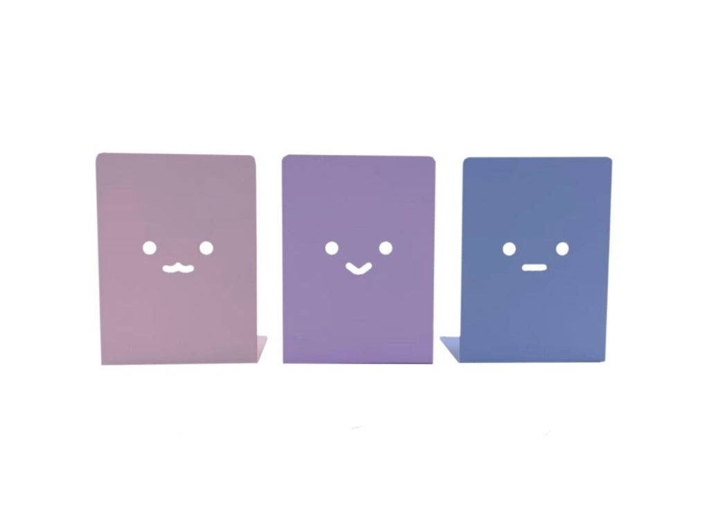 表情書擋/粉色、紫色、藍色