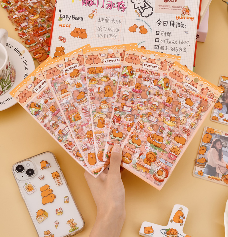 卡皮巴拉PET貼紙(6張/包) A2407