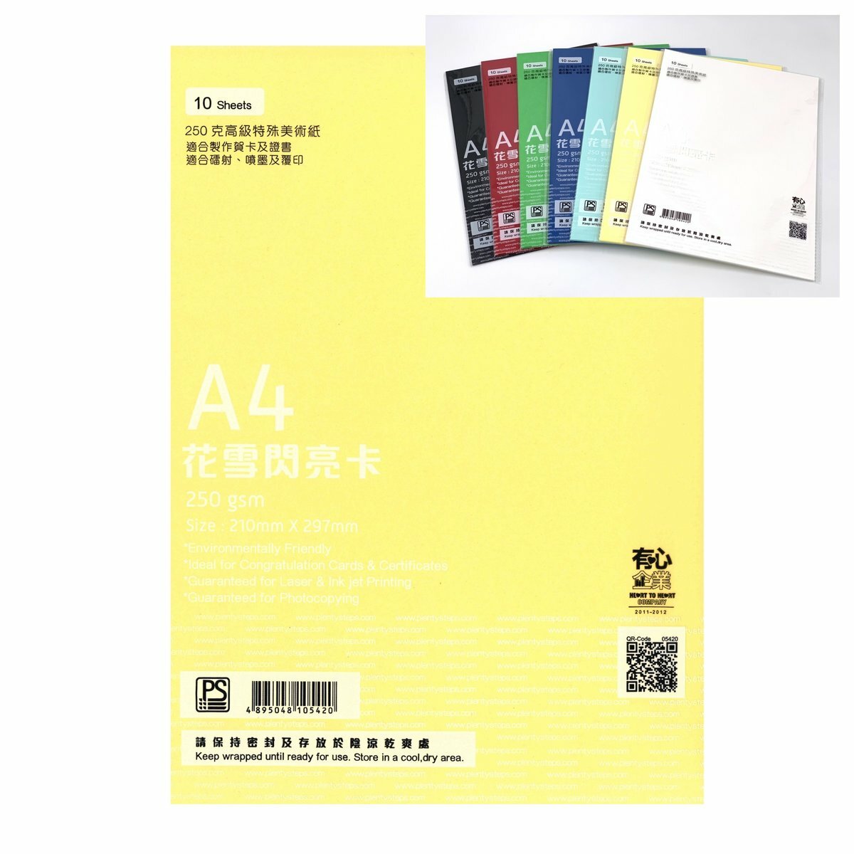 250克 A4 "花雪閃亮" 優質打印卡紙 (1包)