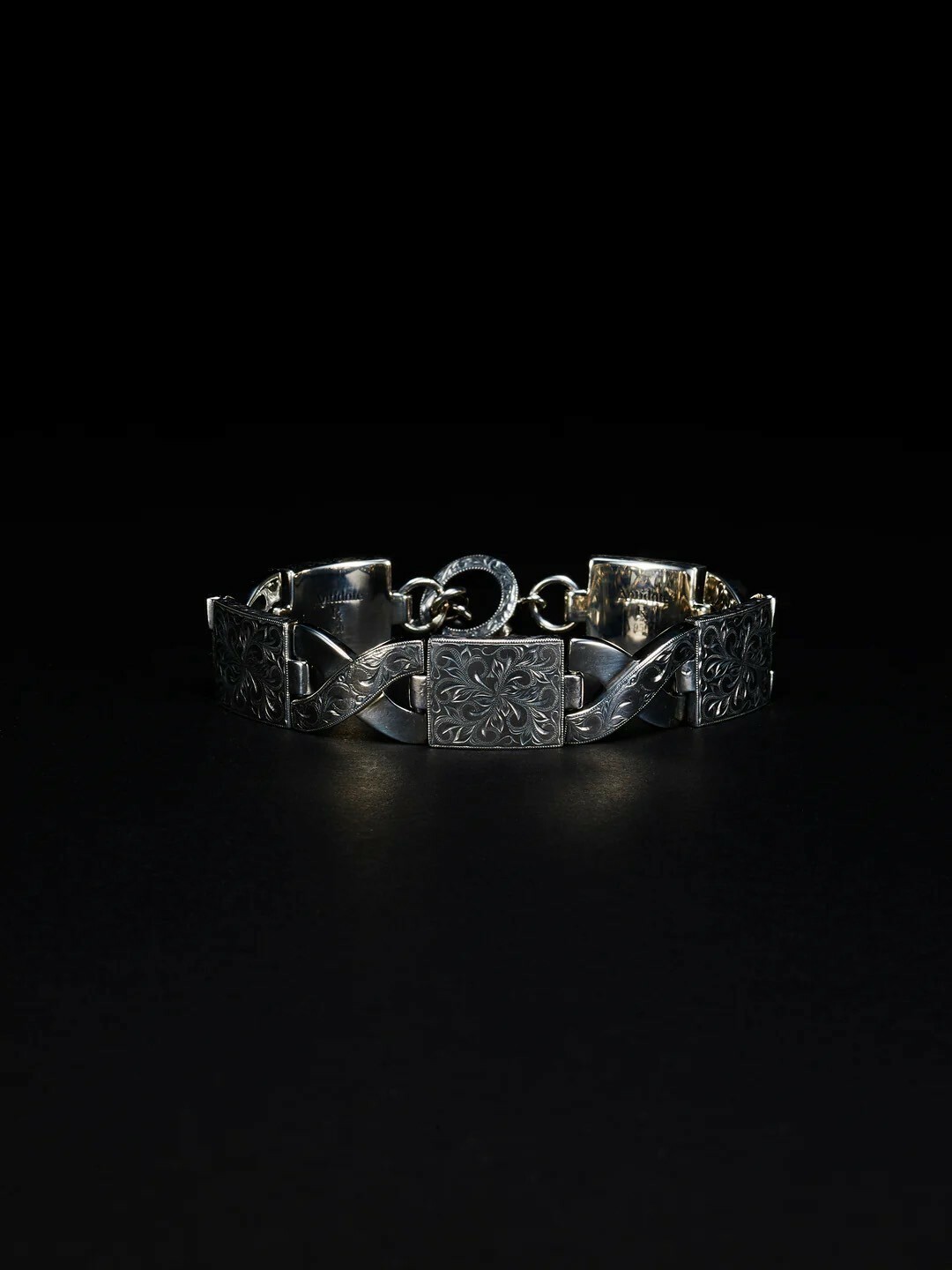 ANTIDOTE BUYERS CLUB - Engraved Link Bracelet / SILVER