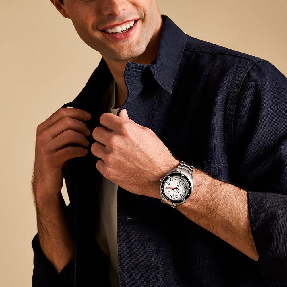 萬年鐘錶 - Fossil  白色面盤石英不鏽鋼潛水男錶  FS6063 錶徑42MM