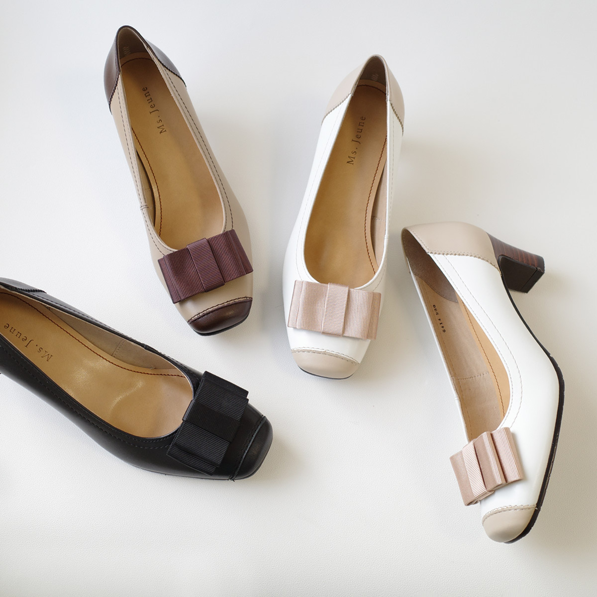 Ms. Jeune 女用日本牛皮蝴蝶結高跟鞋