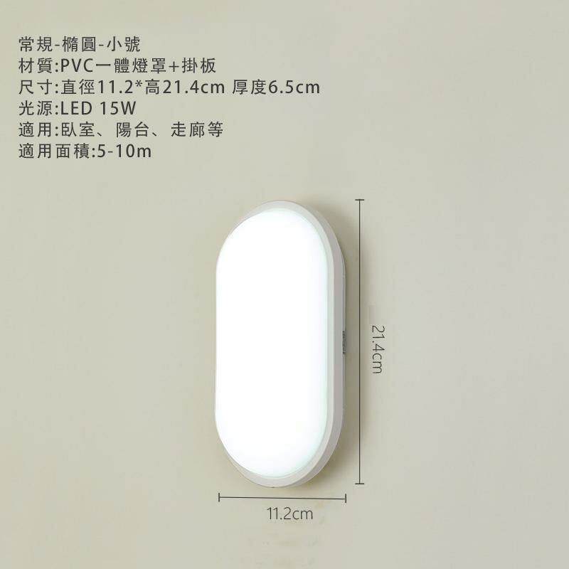 Hot recommended minimalist wall lamp wall lamp (super bright - oval small (15w) white light wall-absorbing dual-purpose)