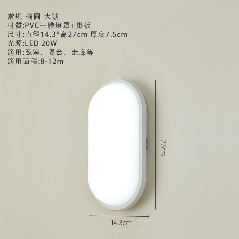 Hot recommended minimalist wall light wall light (super bright-oval large size (20w) white light wall-absorbing dual-purpose)