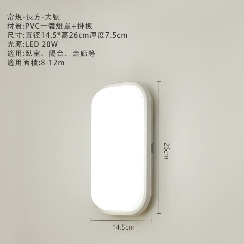 Hot recommended minimalist wall lamp wall lamp (super bright-rectangular large size (20w) white light and wall-absorbing dual-purpose)
