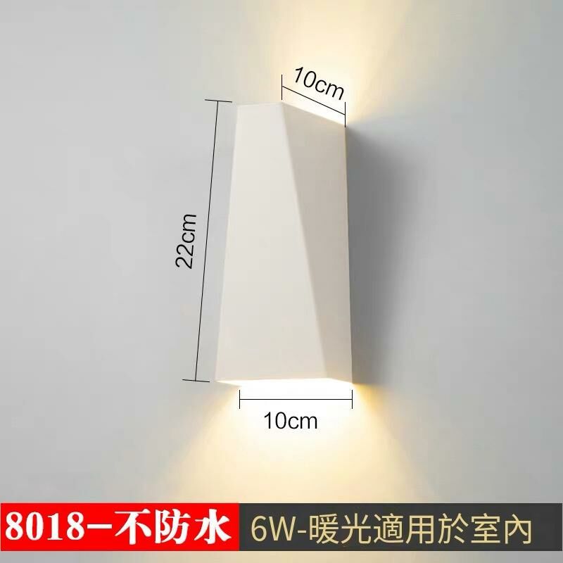 Hot recommended minimalist wall light wall light (8002-trapezoid 6W (not waterproof)-white style)