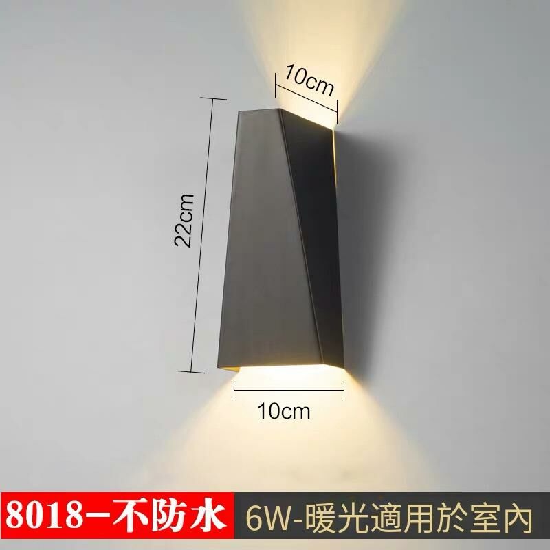 Hot recommended minimalist wall light wall light (8002-trapezoid 6W (not waterproof)-black model)