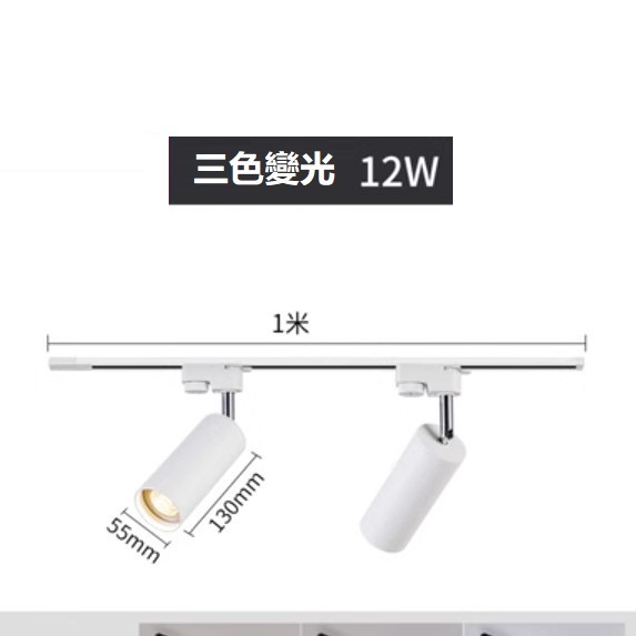 熱賣軌道吸頂燈（白色2*12W三色變光）
