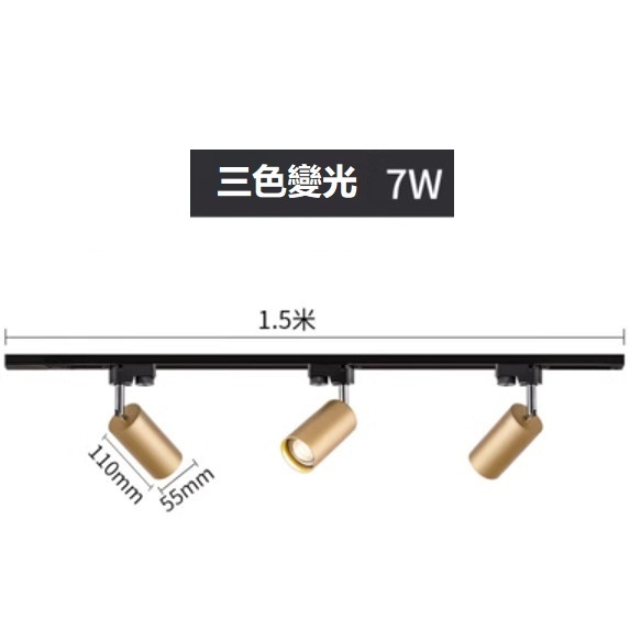 熱賣軌道吸頂燈（金色3*7W三色變光）
