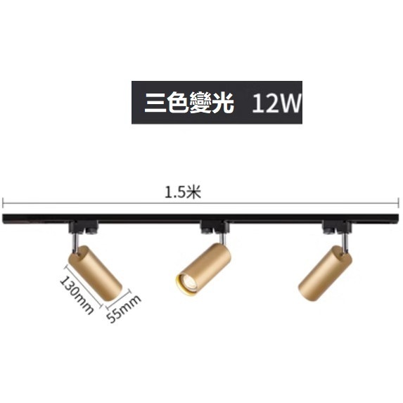 熱賣軌道吸頂燈（金色3*12W三色變光）