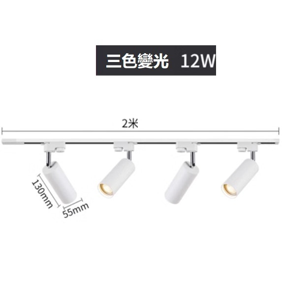 熱賣軌道吸頂燈（白色4*12W三色變光（2米軌道）