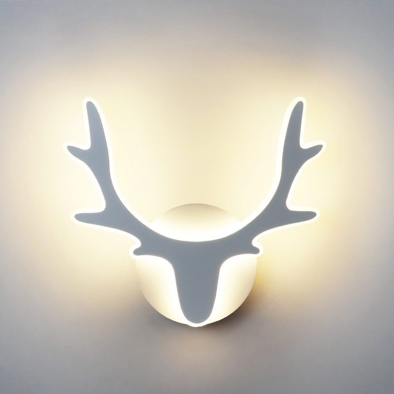 New minimalist wall lamp wall lamp (A type deer head white type - three-color dimming)