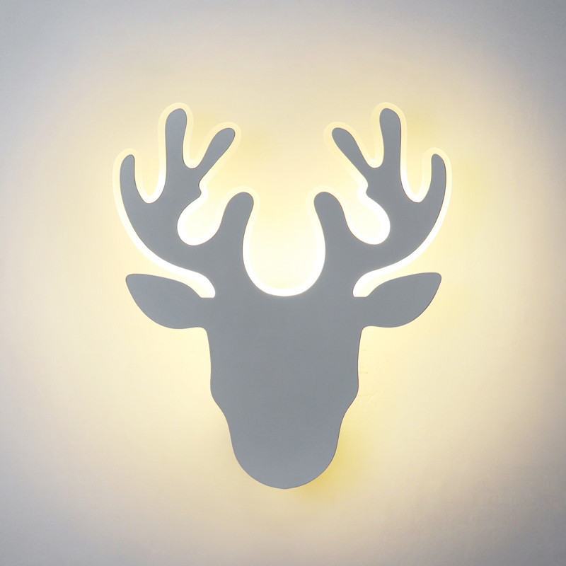 New minimalist wall lamp wall lamp (B type deer head white model - three-color dimming)