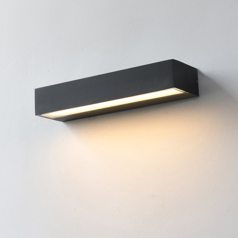 New minimalist wall light wall light (black medium white light (6000K) 30cm18W)