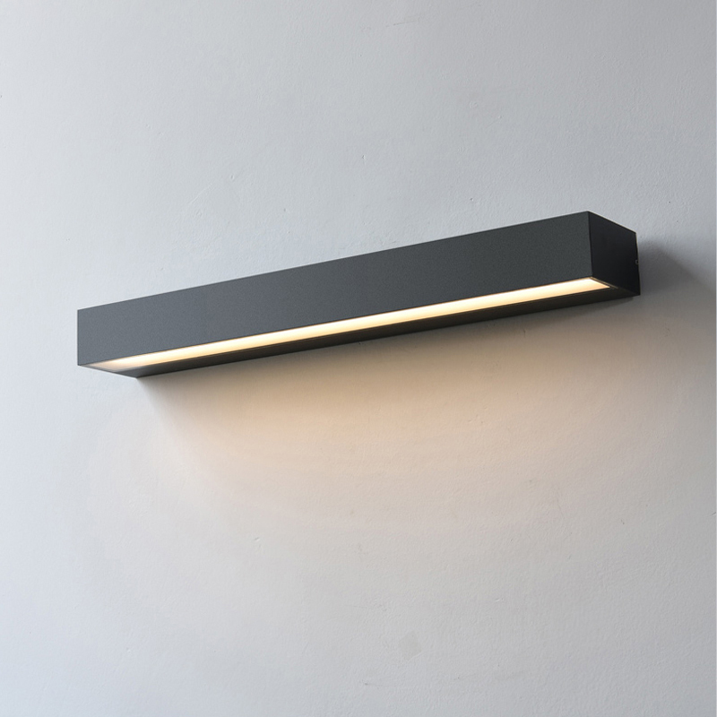 New minimalist wall light wall light (black large white light (6000K) 50cm24W)