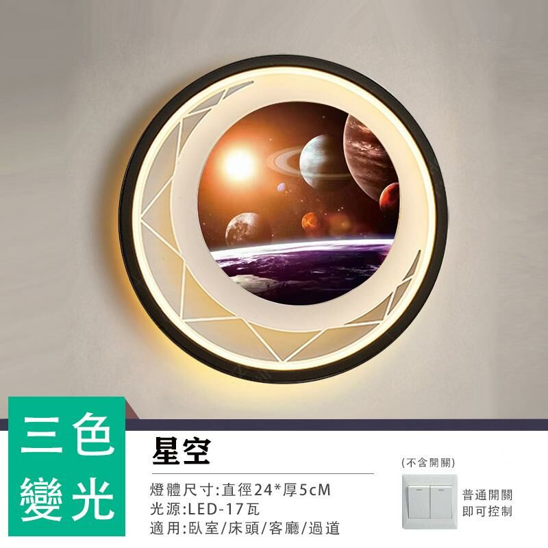 New minimalist wall lamp wall lamp (starry sky-three-color dimming)