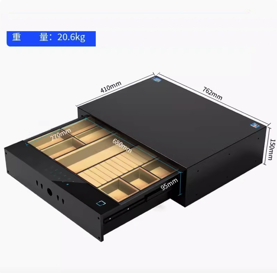 熱賣全鋼智慧辦公抽屜式隱藏夾萬（【升級版】豪華版內飾-寬762mm-米白色（電晶體指紋+觸屏密碼））