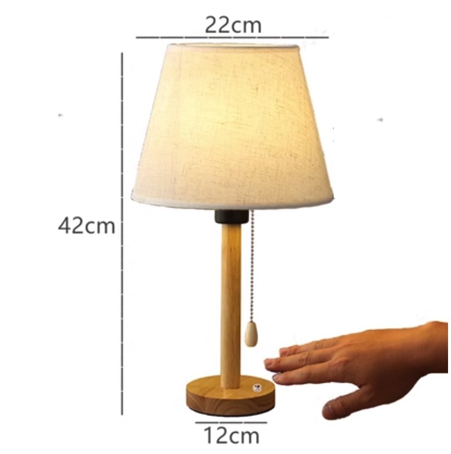 Popular warm and romantic rechargeable small desk lamp for girls (linen + pull switch + 7-watt warm light bulb [rechargeable version])