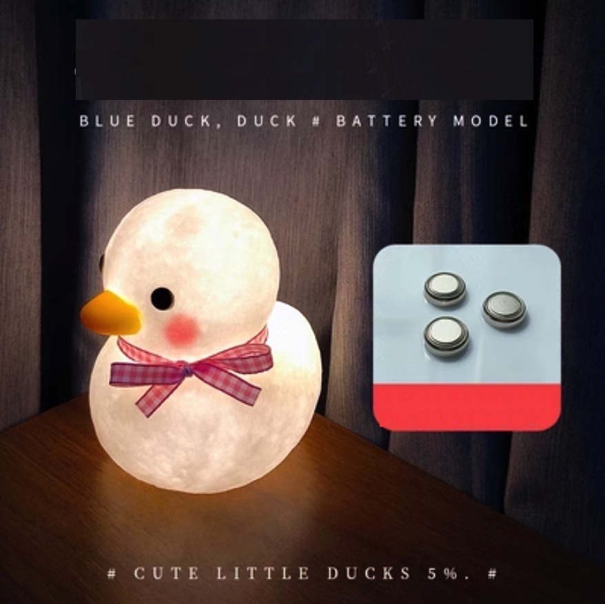 Popular cute duck night light (battery-Pink Duck [free 20 button batteries])