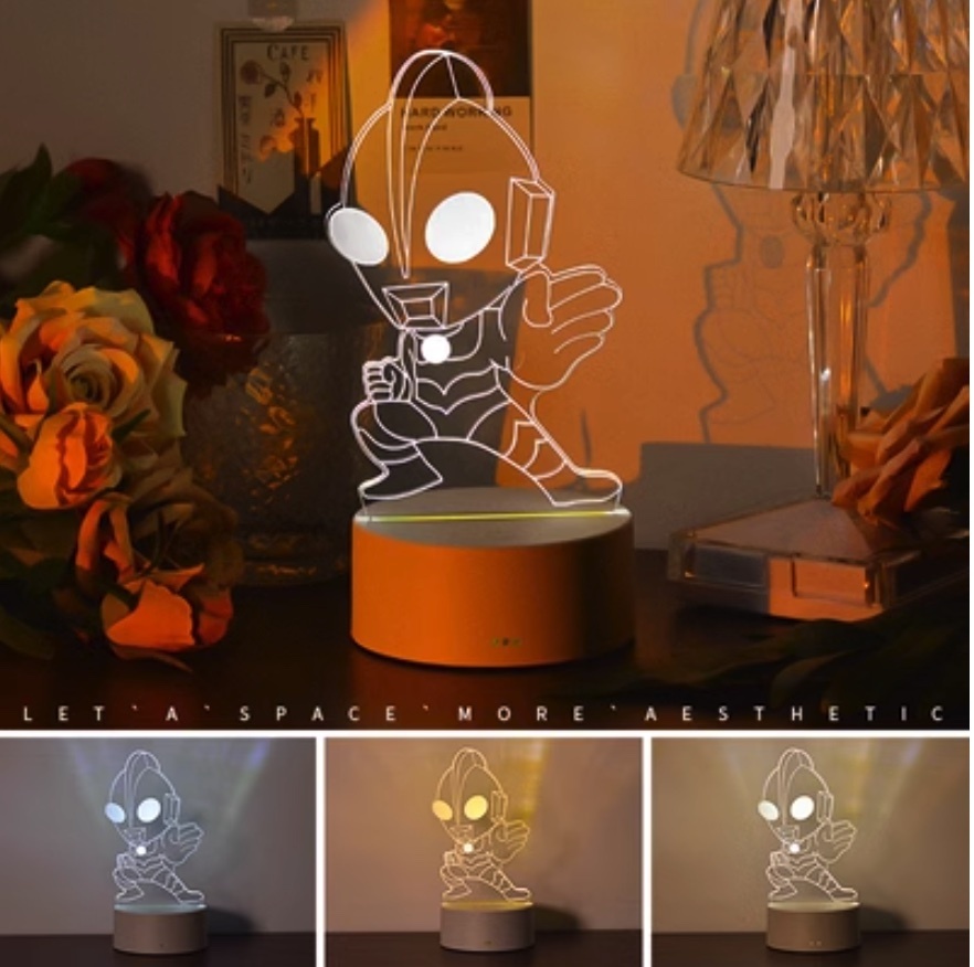 Popular 3D night light bedroom atmosphere ([USB plug-in three colors] Ultraman)