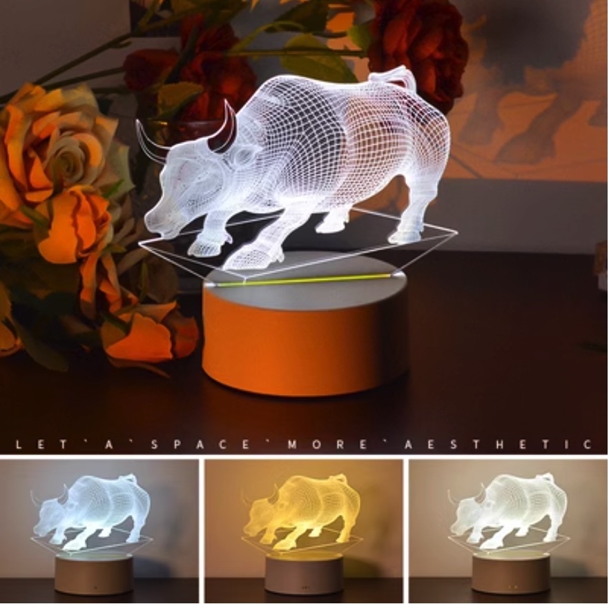 Popular 3D night light bedroom atmosphere ([USB plug-in three colors] Funiu)